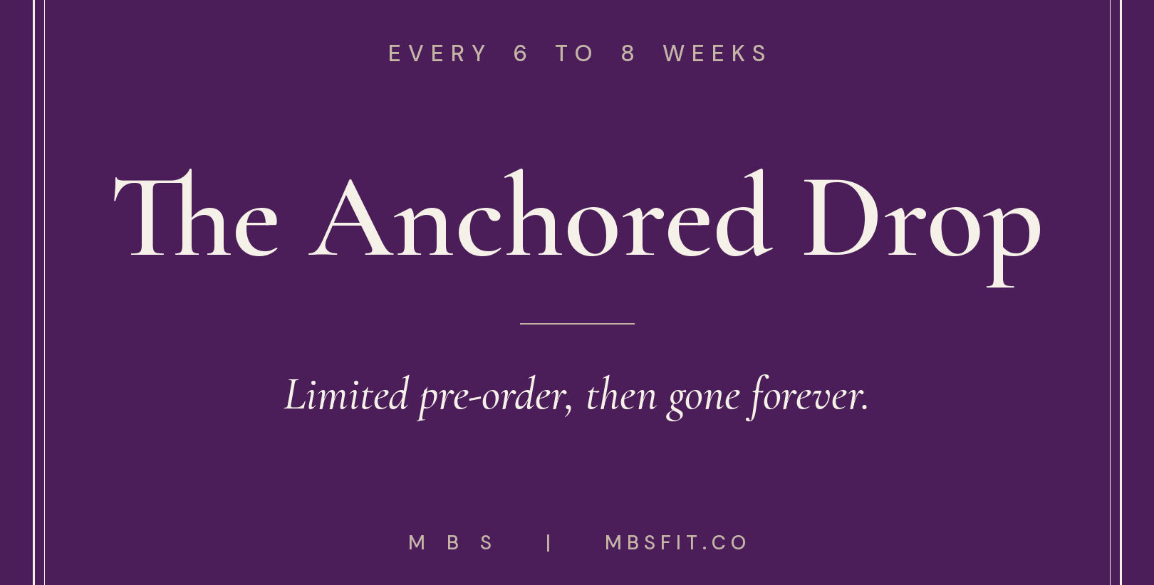 The Anchored Drop - MBS | The Woman Beyond The Cape