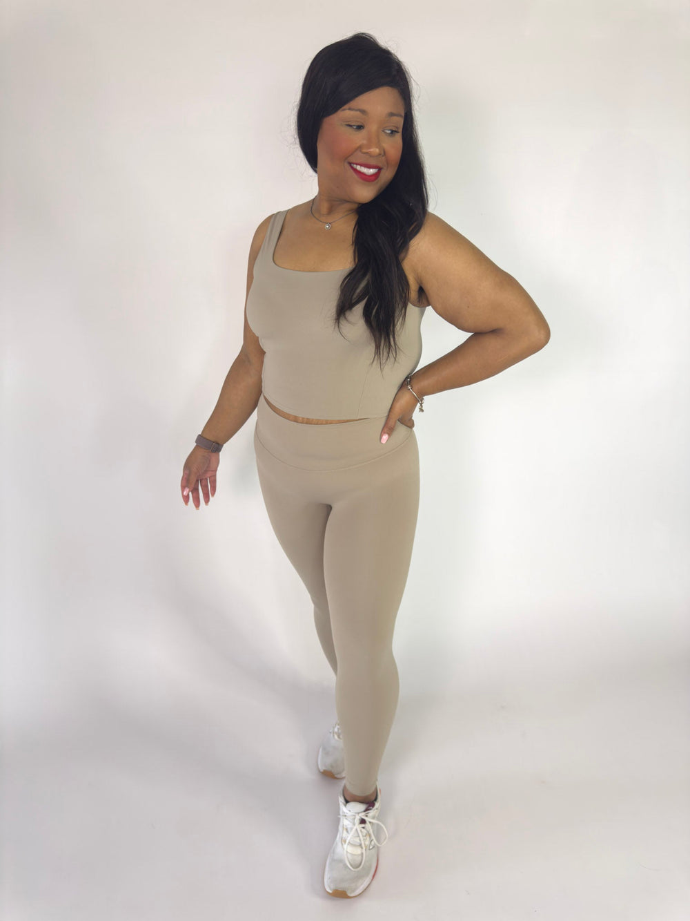 I Am a Force Leggings Stone Beige | Faith Based Leggings for Women for women | Leggings