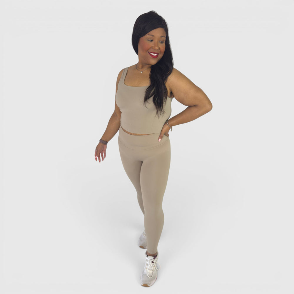 I Am a Force Leggings Stone Beige | Faith Based Leggings for Women for women | Leggings