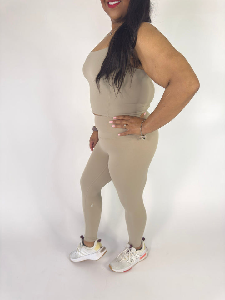 I Am a Force Leggings Stone Beige | Faith Based Leggings for Women for women | Leggings