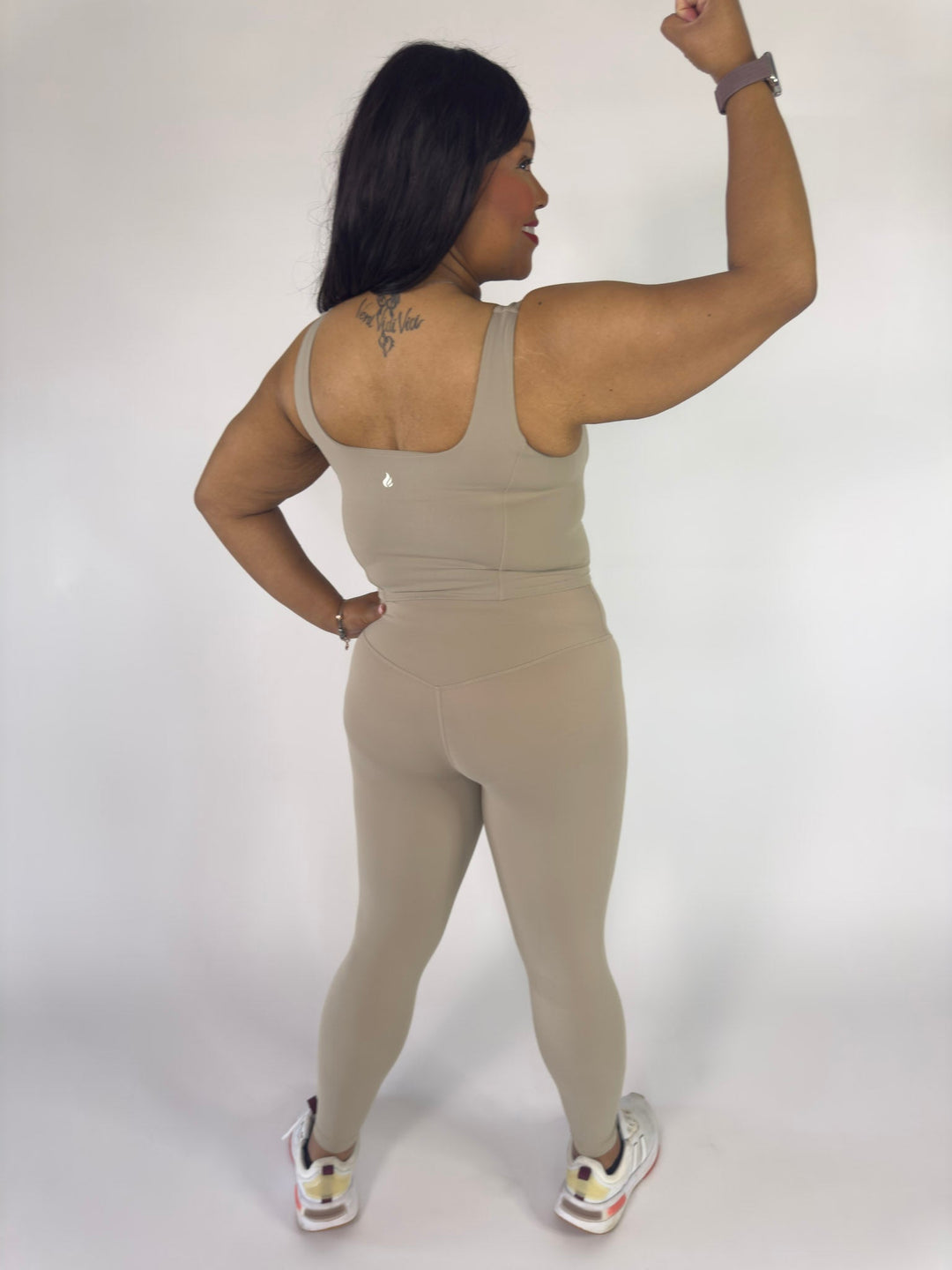 I Am a Force Leggings Stone Beige | Faith Based Leggings for Women for women | Leggings