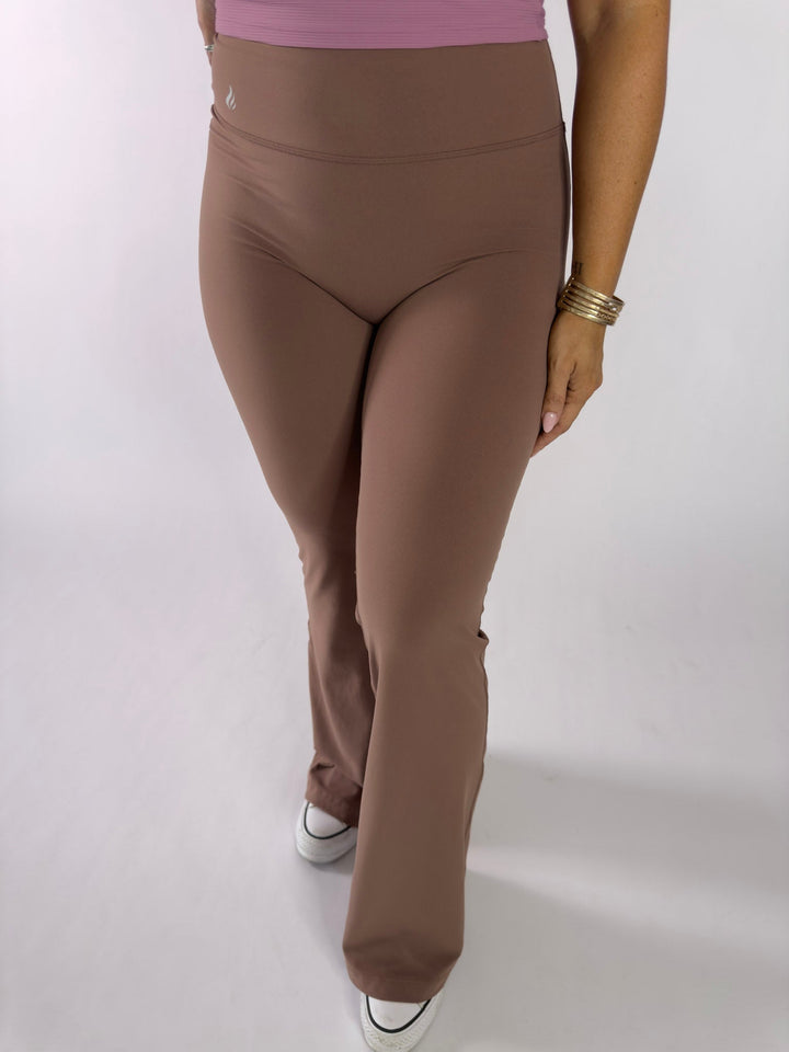 I Am Courageous Flare Leggings Smokey Topaz | Faith Based Leggings for Women for women | Leggings