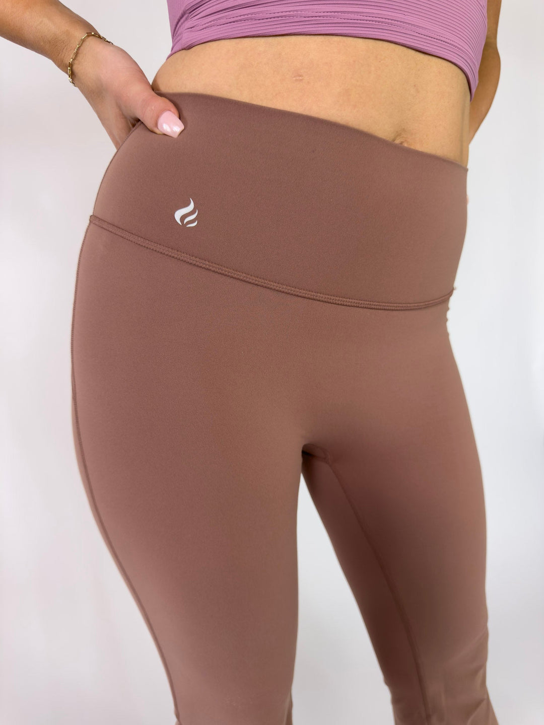 I Am Courageous Flare Leggings Smokey Topaz | Faith Based Leggings for Women for women | Leggings