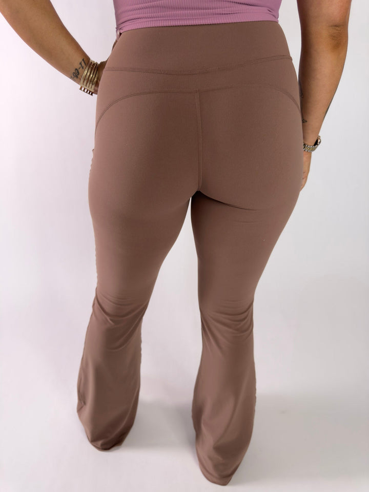 I Am Courageous Flare Leggings Smokey Topaz | Faith Based Leggings for Women for women | Leggings