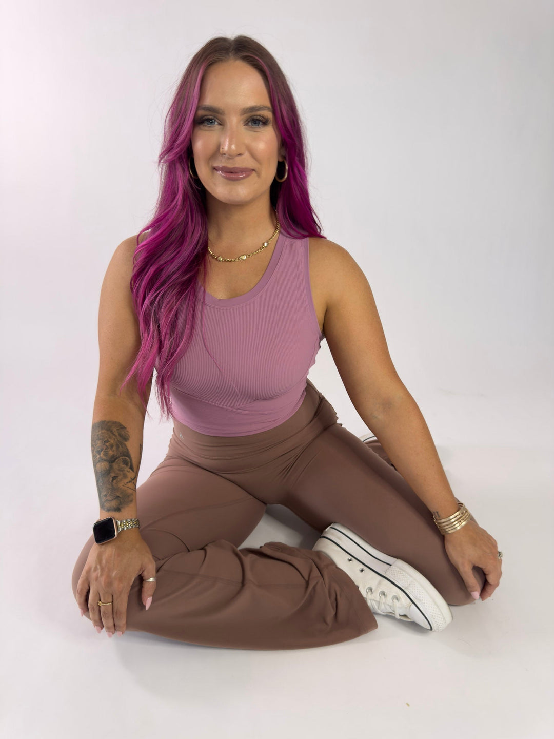 I Am Courageous Flare Leggings Smokey Topaz | Faith Based Leggings for Women for women | Leggings