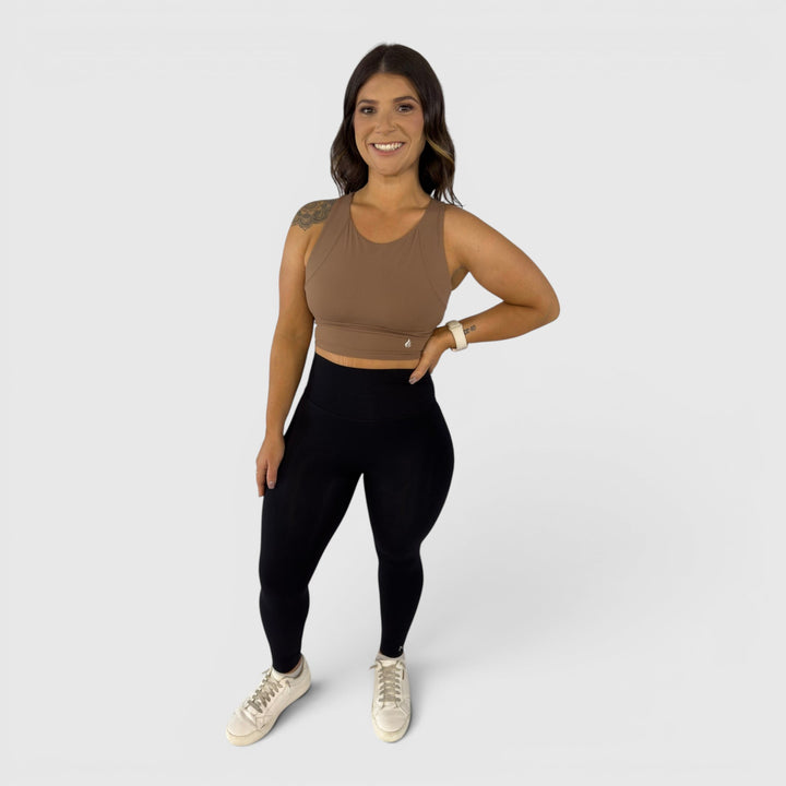 I Am Loved Bralette Cocoa | Faith Based Sports Bra for Women for women |