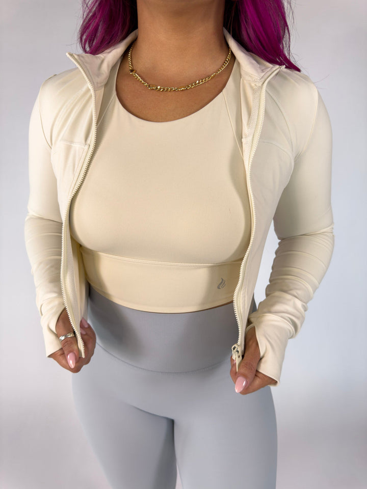 I Am Wise Jacket Light Ivory | Faith Based Activewear Jacket for Women for women | Jacket