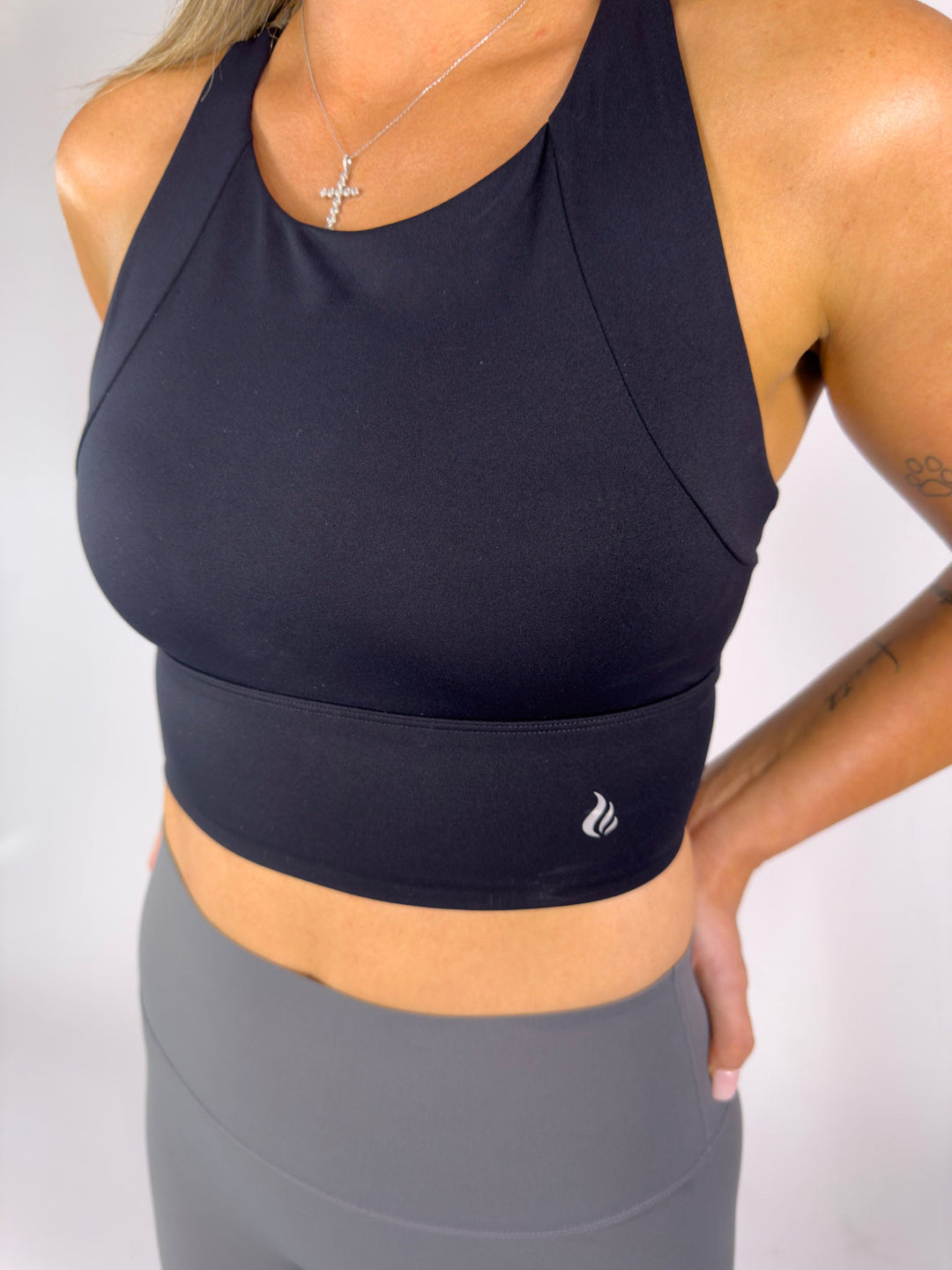 I Am Loved Bralette Black | Faith Based Sports Bra for Women for women |