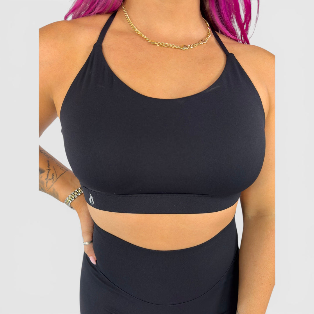 I Am Worthy Bralette in Black | Faith Based Sports Bra for Women for women | Bralette